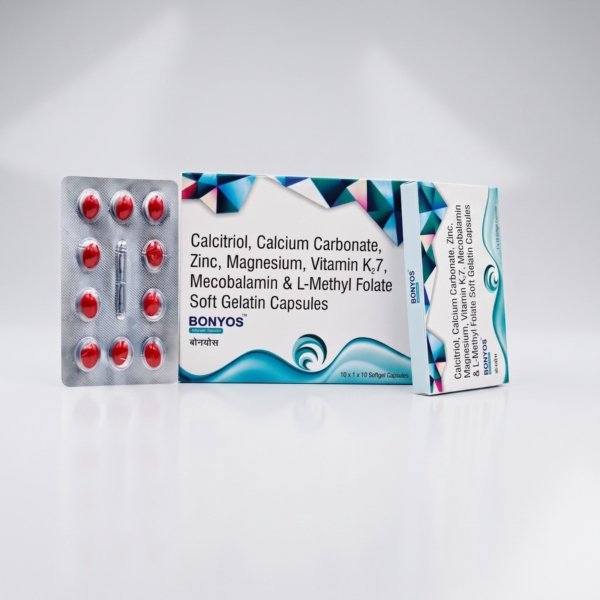 BONYOS Softgel Capsules | Calcium, Calcitriol, Vitamin K2-7 & Minerals