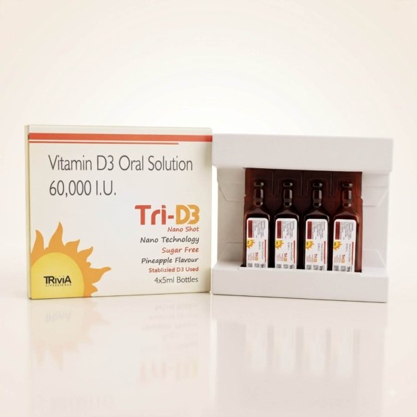 TRI-D3 NANOSHOT | Vitamin D3 60,000 IU Oral Solution | Butterscotch Flavour