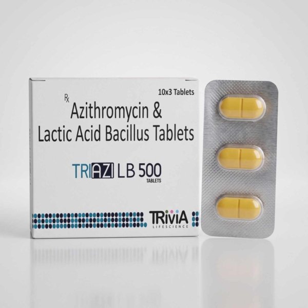 TRIAZI-LB Tablet | Azithromycin 500 mg + Lactic Acid Bacillus