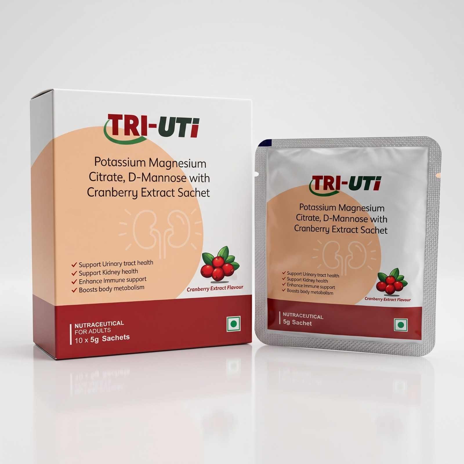 TRI-UTI Sachet | Potassium Magnesium Citrate + D-Mannose + Cranberry